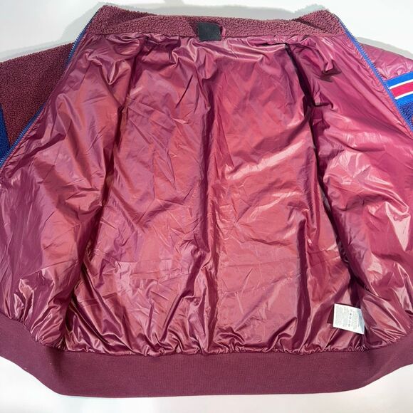 Nike Sportswear Burgundy Colorblock Sport Pack Sherpa Track Jacket Women Small - Picture 8 of 11